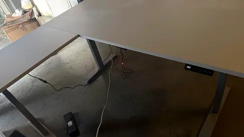 Electric Height-Adjustable Office Desk - Large L-Shape Workstation