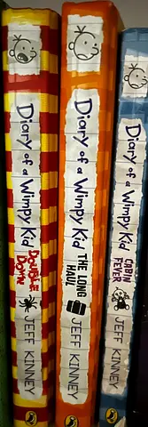 Diary of a Wimpy Kid box set (3 books) by Jeff Kinney - Downhill, The Long Haul, Cabin Fever