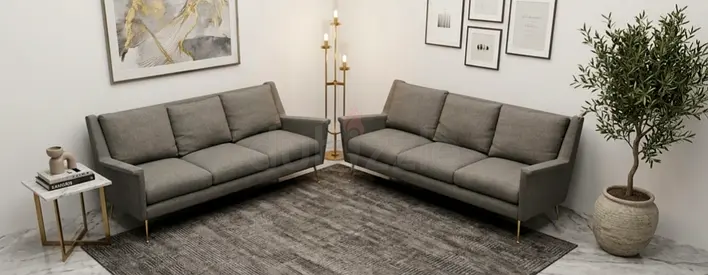 Gray color 3+3 seater sofa for sale west elm brand