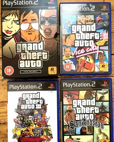 GRAND THEFT AUTO THE TRILOGY COMPLETE NOTICE BOX 3 GAMES PS2 PAL