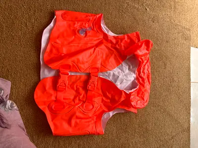 Inflatable Baby Swim Vest / Floatation Jacket - Orange, Size Small