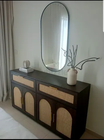 Rattan console table