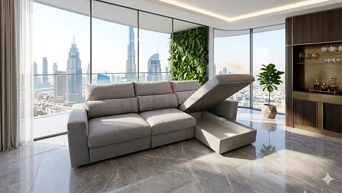 Ikea eskilstuna L shape sofa under storage