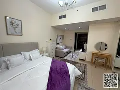 Furnished studio apartment for rent in Ajman, Al Jurf 2, Jasmine Towers. Clean and tidy furnishings.