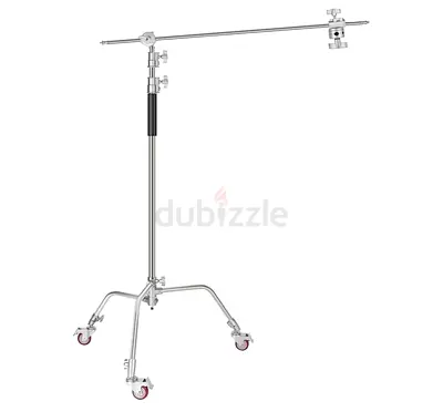 NEEWER Pro 100% Metal C Stand Light Stand with Wheels