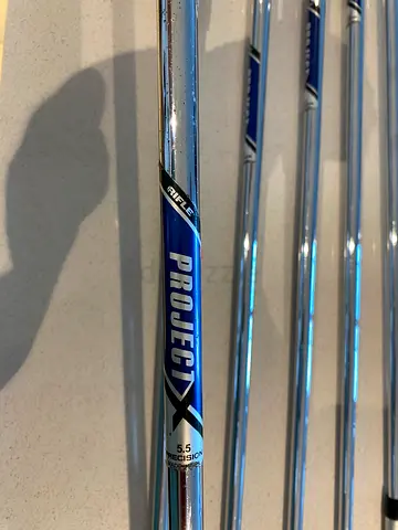 7x ping Anser golf clubs. P-4 iron. Blue dot. Project x Rifle 5.5 shaft, stiff flex. great clubs.