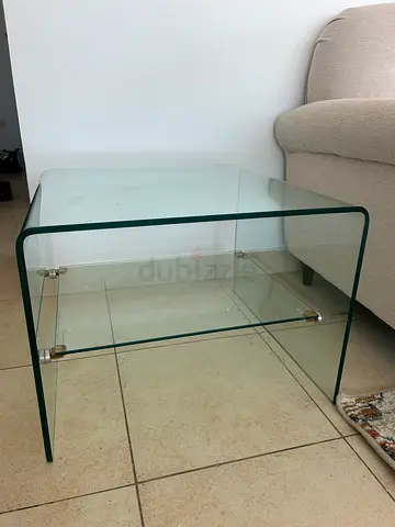 Glass Couch Table with a shelf