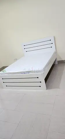 Brand New Queen size white wooden bed frame with mattress