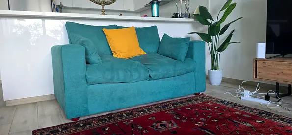 Teal 2-Seater Sofa in Good Condition — Comfortable and Stylish