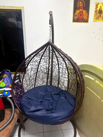 Hanging Rattan Egg Chair with Cushion - Indoor/Outdoor
