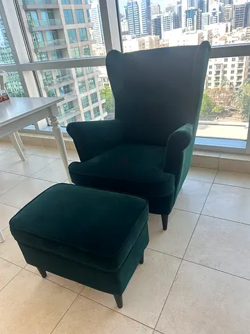 IKEA Strandmon Armchair with foot stool