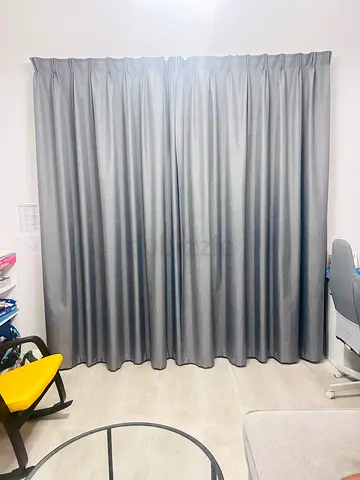 Pair of Grey Blackout Curtains - 2 Panels, Ready to Hang