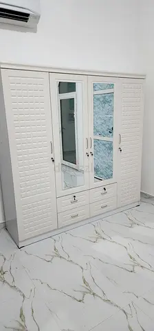 Brand New White 4-Door Mirrored Wardrobe with Drawers