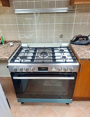 Stainless Steel 5-Burner Gas Range with Oven - Good Condition