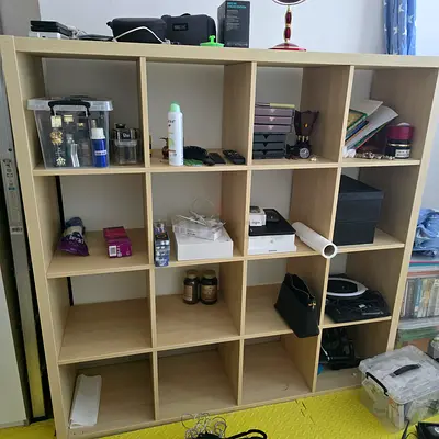 IKEA KALLAX Shelving Unit - 16 Compartments (Oak Effect)