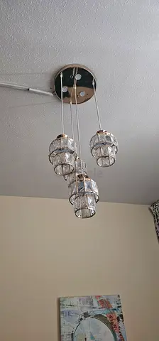 2xModern crystal wall Chandeliers glass shades, with 3 color light changing