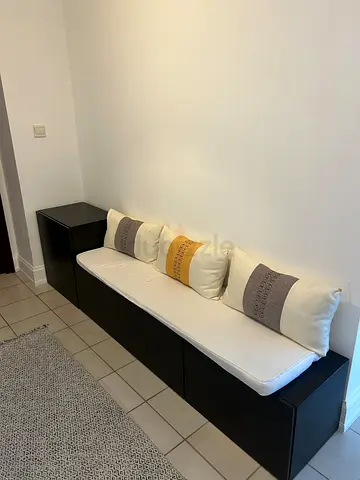 IKEA Bjursta-style Black Storage Bench with Cushions