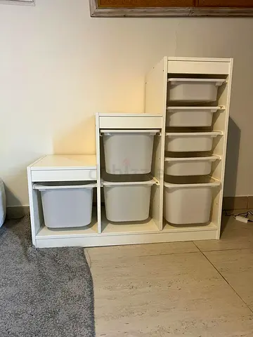 White Modular Storage Unit with Removable Bins (IKEA-style)