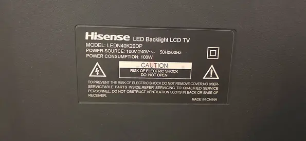 Hisense 40-inch LED Backlight LCD TV (Model LEDN40K20DP) - Working