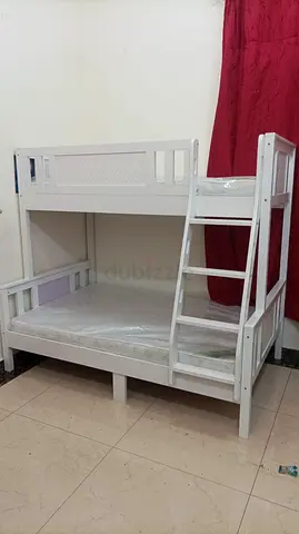 White Wooden Bunk Bed for Kids - With Mattress