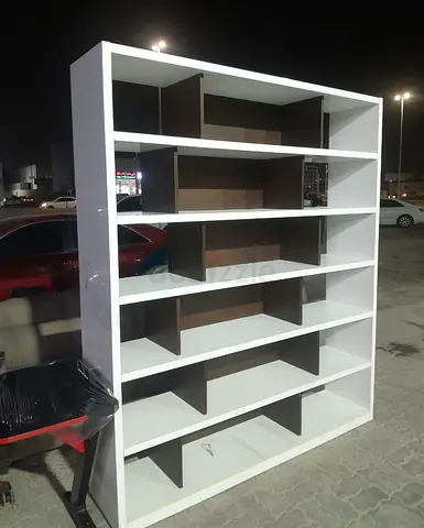White  Brown Large Open Bookcase / Shelving Unit