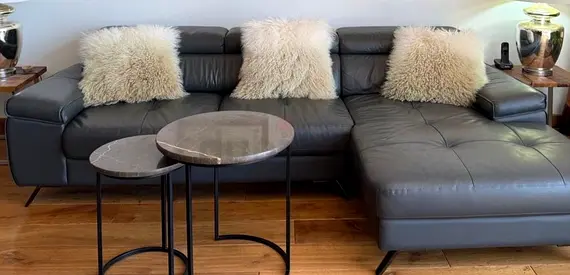 Leather corner sofa width 260cm - comfy