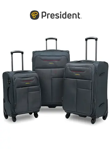 President 3-Piece Expandable Soft-Side Luggage Set - High-Quality Heavy Duty Travel Bags