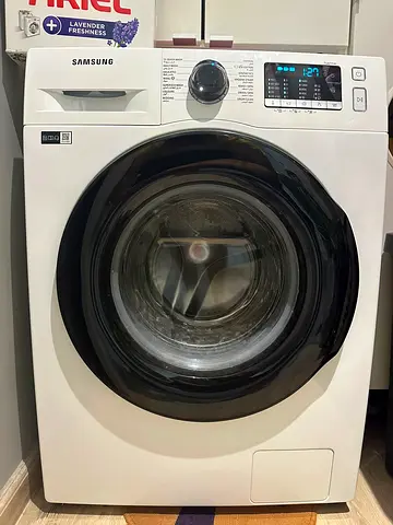 Samsung Front Load Washer with Eco Bubble , 8Kg, White, Hygiene Steam, WW80TA046AE/GU, FREE DELEVERY