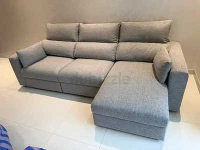 Light grey Ikea eskilstuna L shape sofa bed