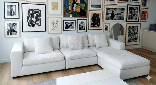 Marina Homes white color lshape sofa for sale