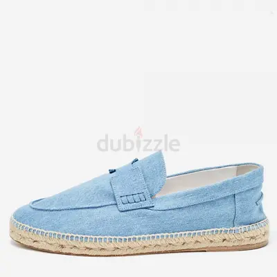 Authentic Hermes Blue Demin Trip Slip On Espadrilles Size 44