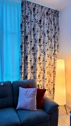 Home furniture for sale used only by me , either the curtains and the table