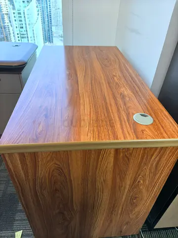 Wooden Office Desk with Lockable Drawer Unit - Excellent Condition