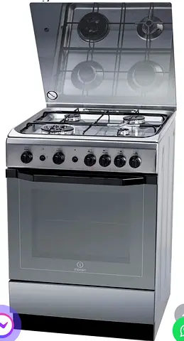 Used Indesit Freestanding Gas Cooker with Oven - Stainless Steel