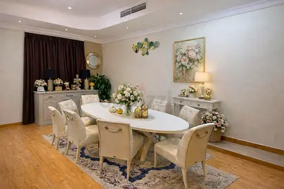 FENDI— Oval Shaped Leather Dining Table With Chairs