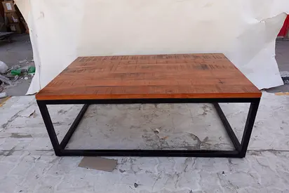 (116) Rectangular Industrial Coffee Table