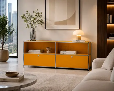 USM Haller Credenza (C2A) USM Green/ Yellow by Star Office LLC