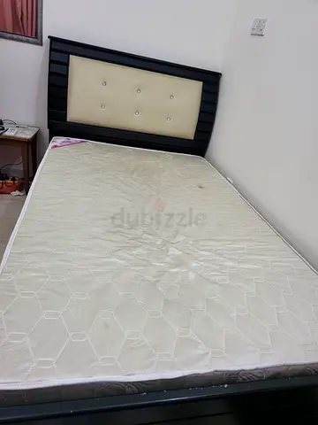 Queen bed frame with mattress - good condition