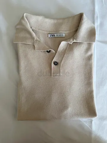 Zara Men Beige Polo Size M