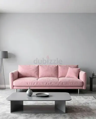 Light Pink 3-Seater Sofa in Good Condition