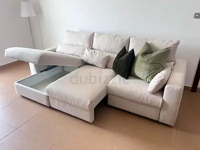 IKEA Esklstuna L Shape Sofa Bed Beige good Condition