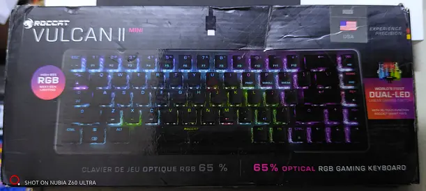 Roccat Vulcan II Mini Air Mechanical Keyboard (Black) - Compact 65% RGB Wireless