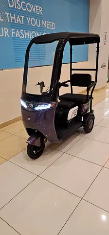 Electric 3 passenger scooter with roof