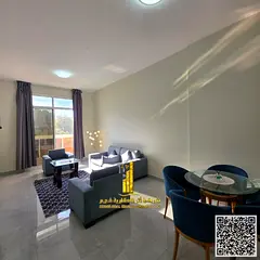 Luxury one-bedroom apartment with a balcony in Ajman, Al Rashidiya 2. Fully furnished, available for