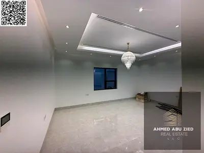 Villa for rent in Al Yasmin, first occupancy, prime location near all services. Consists of 6 rooms, a majlis, a living room, Parking in and out