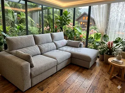 Ikea eskilstuna L shape sofa under storage