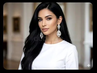 Pair of large crystal statement drop earrings - like new