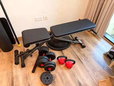 Home Gym Bundle - Treadmill, Bench  Weights