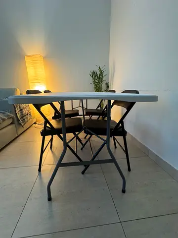 Folding Dining Table with 4 Folding Chairs