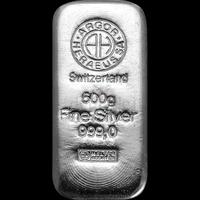500g Silver Argor Heraeus Bar